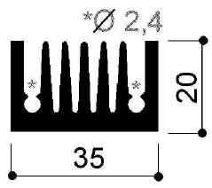 código art.FM2119: Disipadores de calor de aluminio en barras