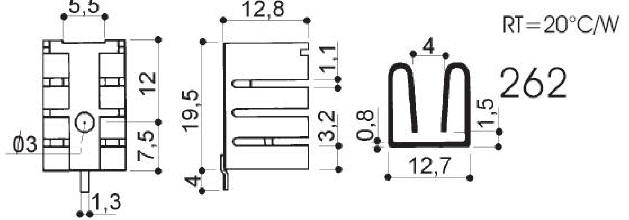 Disipadores de calor de aluminio para componentes TO-220