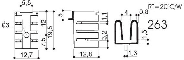 Disipadores de calor de aluminio para componentes TO-220