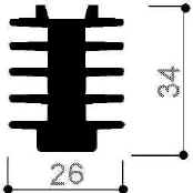 código art.FM446 : Disipadores de calor de aluminio en barras