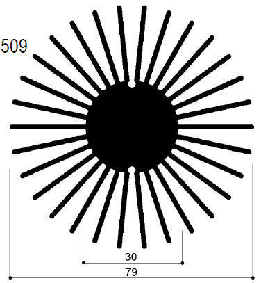 código arte. FM509: Disipadores de calor de aluminio en barras