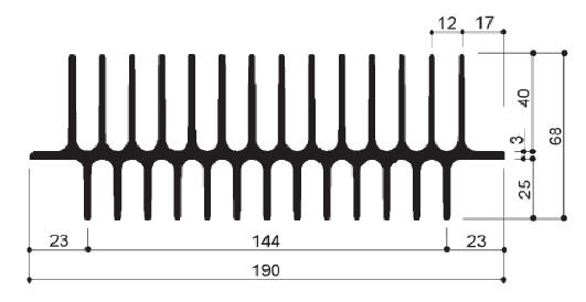 código art.FM624 : Disipadores de calor de aluminio en barras